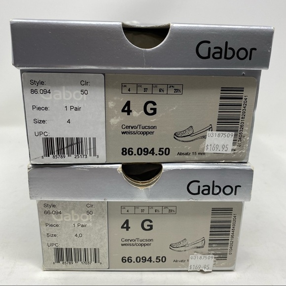 Gabor White Leather Perforated Slip On Loafer Moccasins - Picture 8 of 8